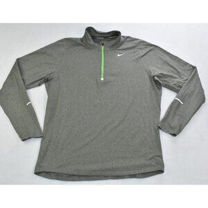 Nike Dri-Fit Element Men's Sweatshirt Size L 1/2 Zip Gray Long Sleeve -Flaws-